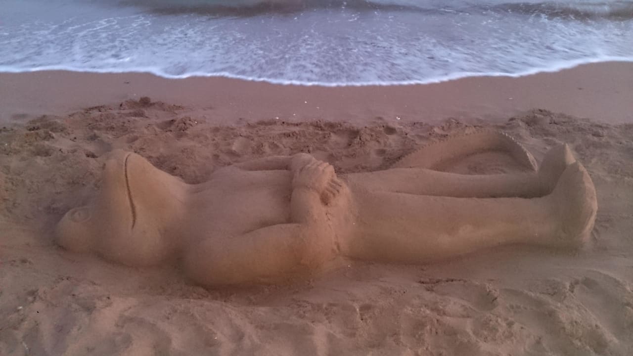 Sandbauten am Strand Hotel Orfeus Park