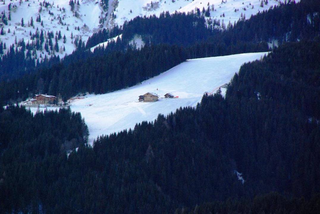 Blick zum Skihang Ferienheim Foischinghof