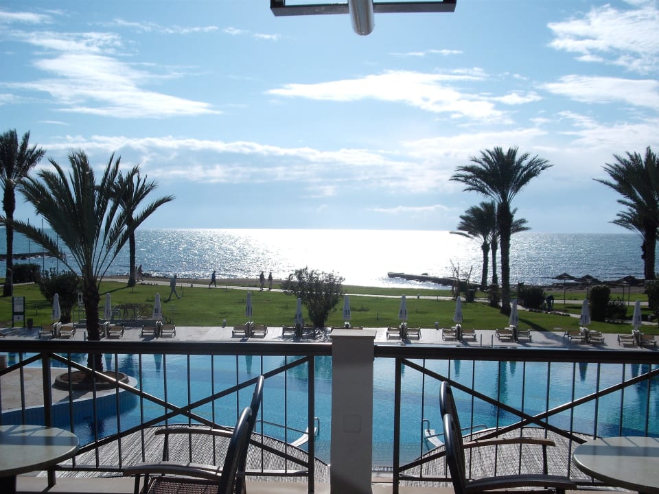 Ausblick auf Pool und Strand Constantinou Bros Athena Beach Hotel