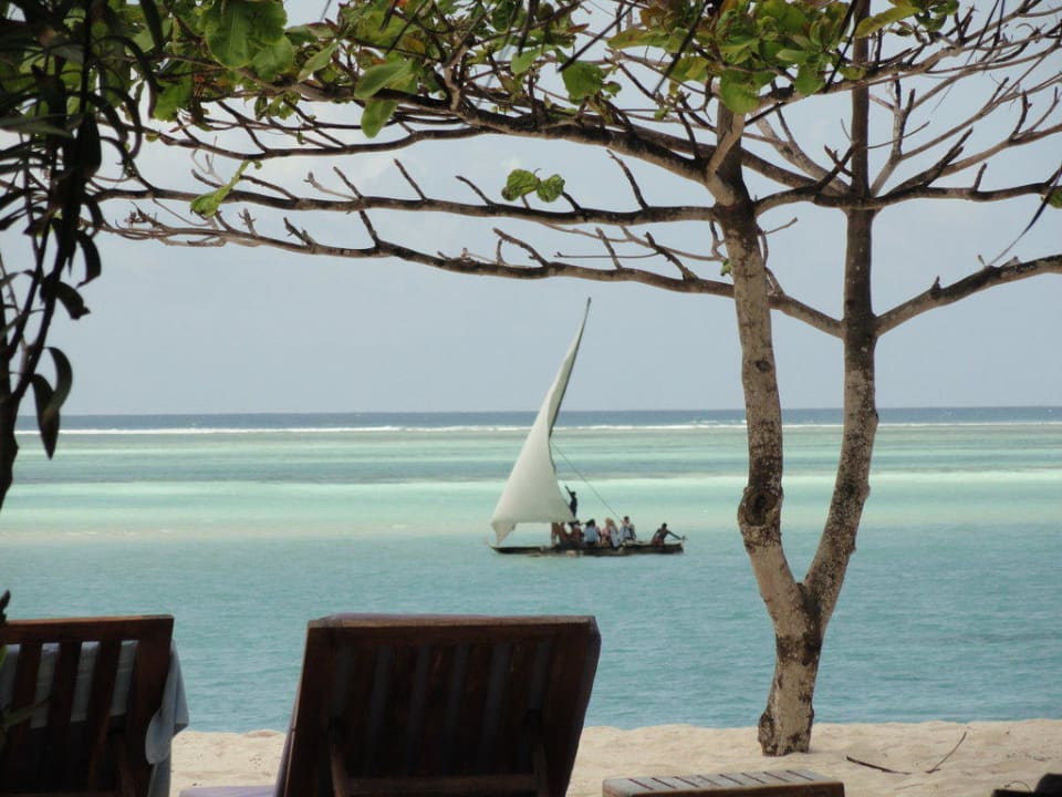 Blick vom Strand aufs Meer. Wunderschön Neptune Pwani Beach Resort & Spa