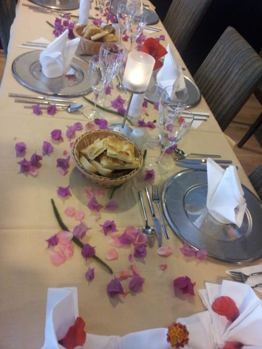 Die Tischdeko im Titan Select extra für mich Solivia Hotel