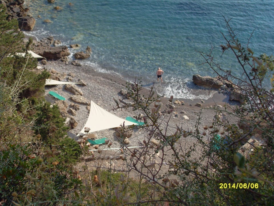 Hotelstrand von oben Hotel Kalamitsi