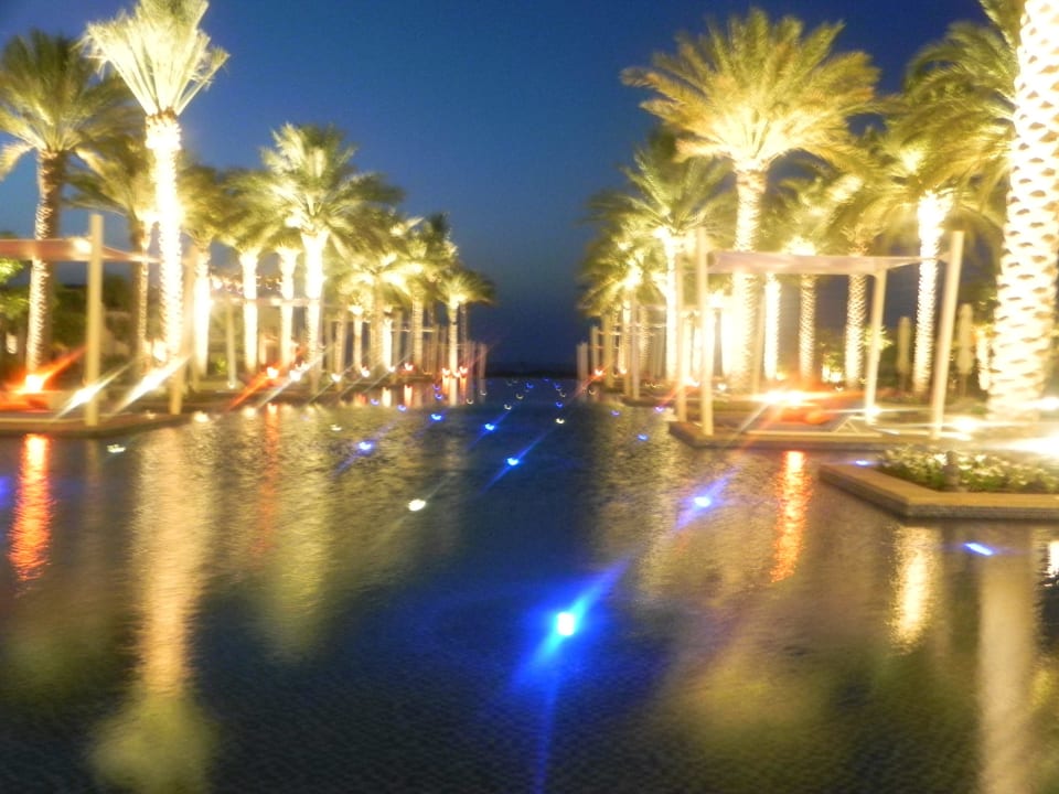 One of the beautiful pools at night Park Hyatt Abu Dhabi Hotel and Villas