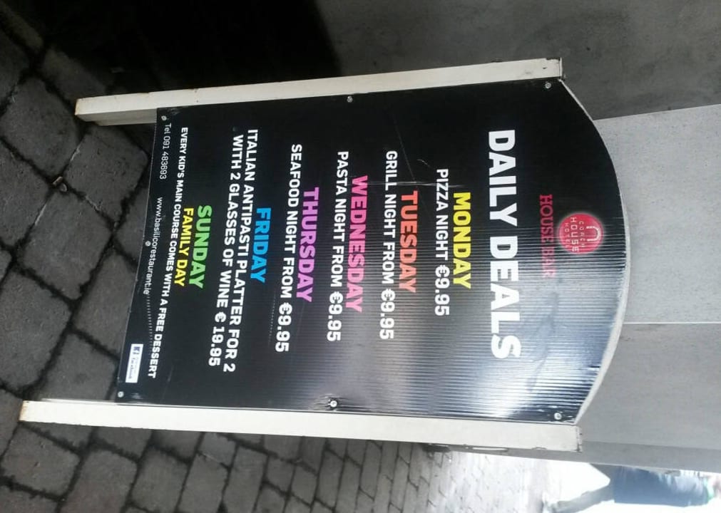 Daily Specials im Ristorante bzw. Pub The Coach House Hotel