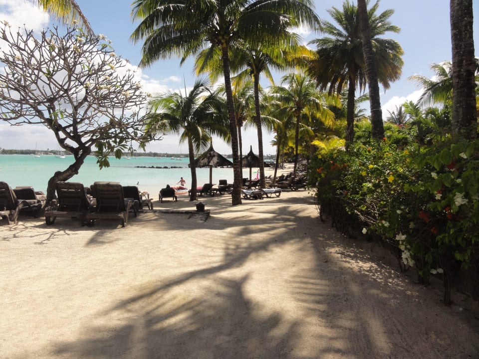 Blick auf den hoteleigenen Strand Mauricia Beachcomber Resort & Spa