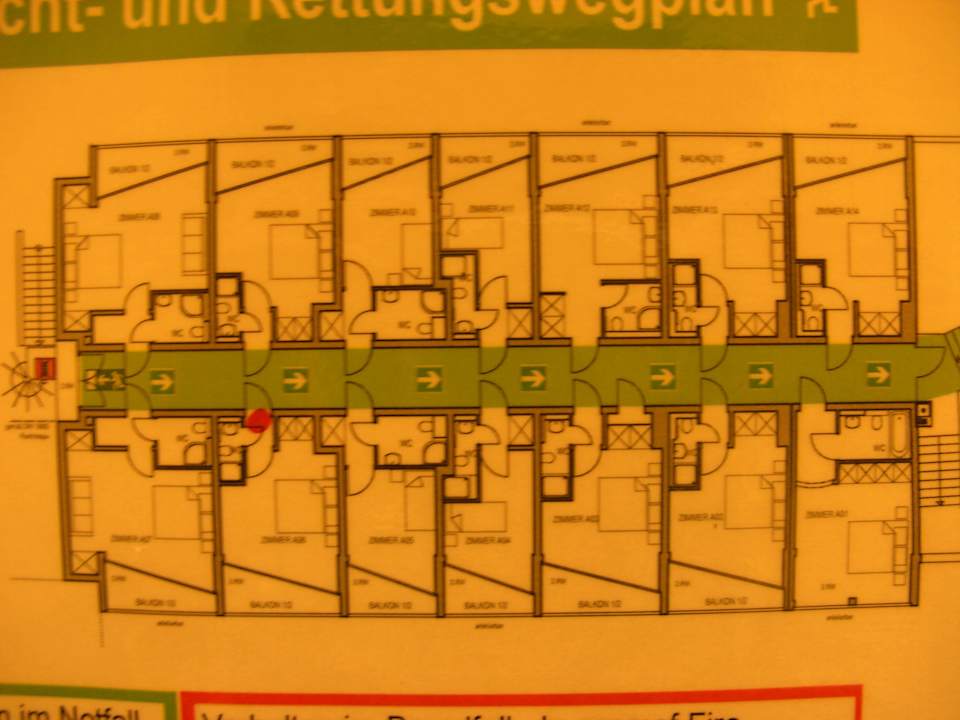 Zimmerplan Erdgeschoss - großteils Mini - Bad Hotel Atlas Sport