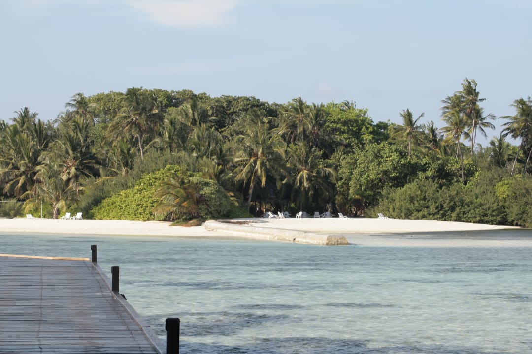 Blick auf die Insel vom Frühstück Adaaran Select Hudhuran Fushi - Premium All Inclusive