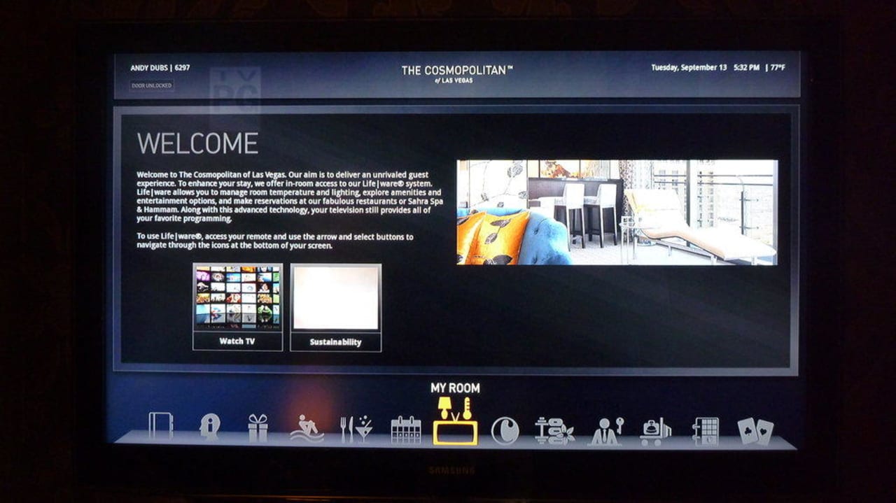 2 interaktive LCDs pro Zimmer The Cosmopolitan of Las Vegas