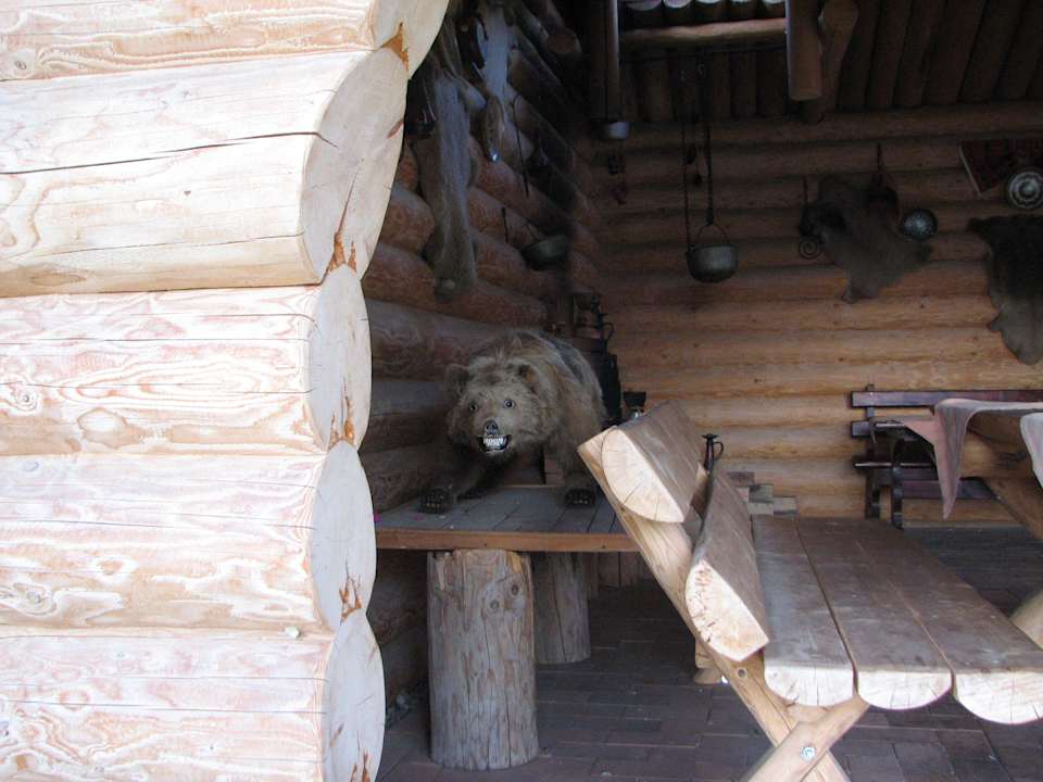 Fragment of the rustic pavilion at pension Cheile Olteţului  Pension Cheile Oltetului