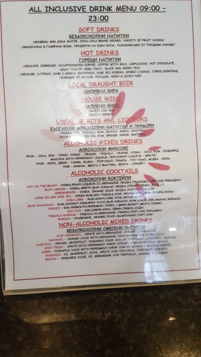 All inklusive Übesicht Sol Luna Bay