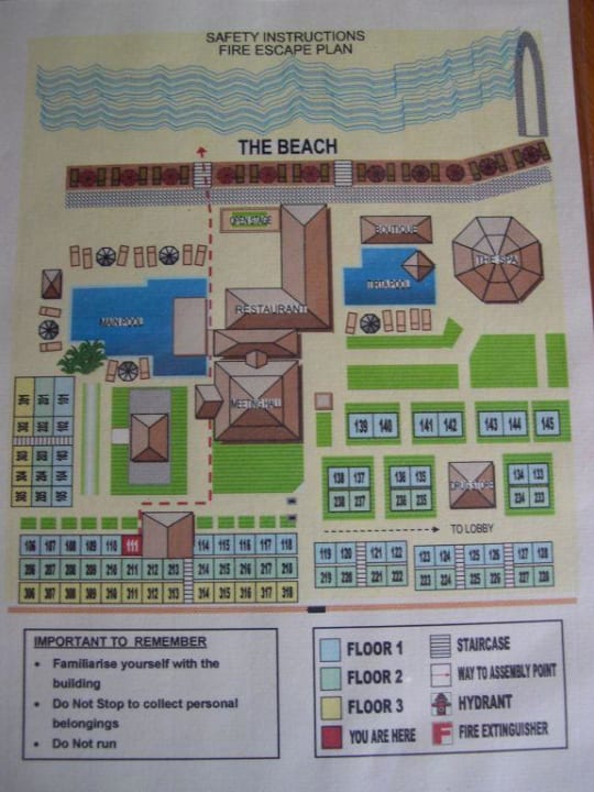 Lageplan der Zimmer Puri Santrian