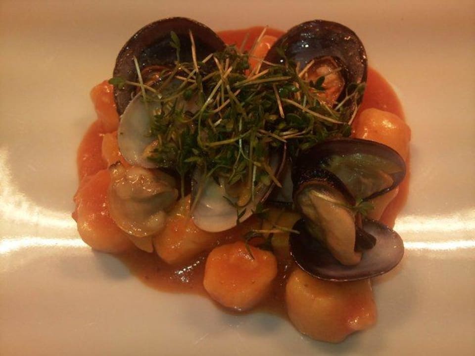 Gnocchi mit Muschelragout Hotel Chalet Mirabell