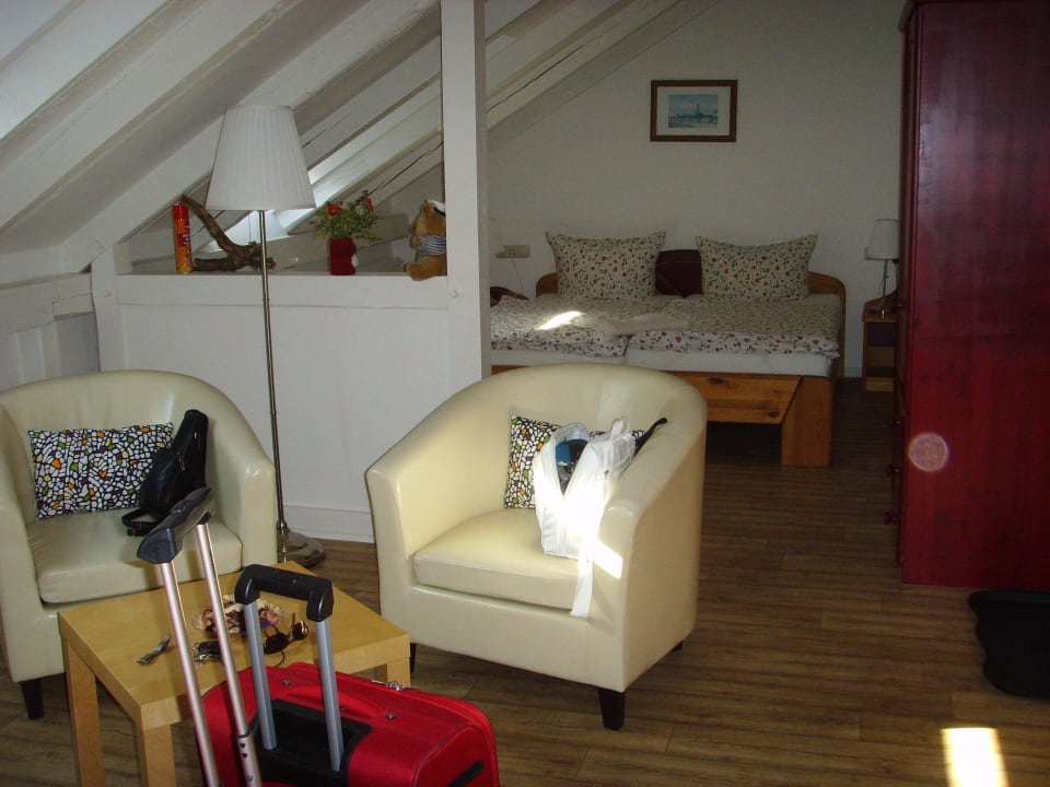 Blick vom Wohn- zum Schlafbereich Pension Linde