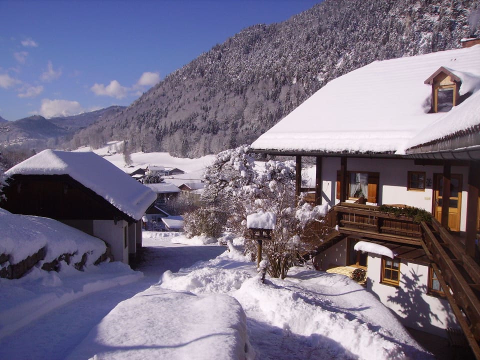 Haus Front3 Winter Ferienwohnung Vogelrast Ramsauer