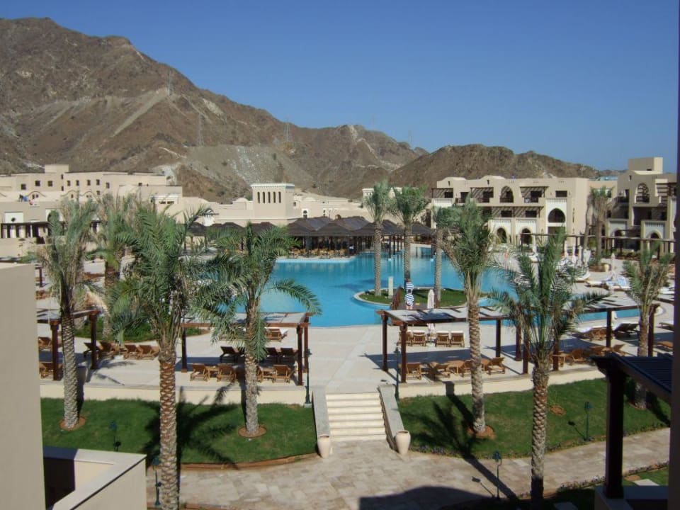 Ausblick zum Pool Miramar Al Aqah Beach Resort