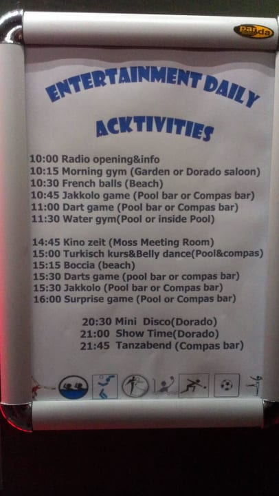 Infotafel im Aufzug Adalya Ocean Deluxe