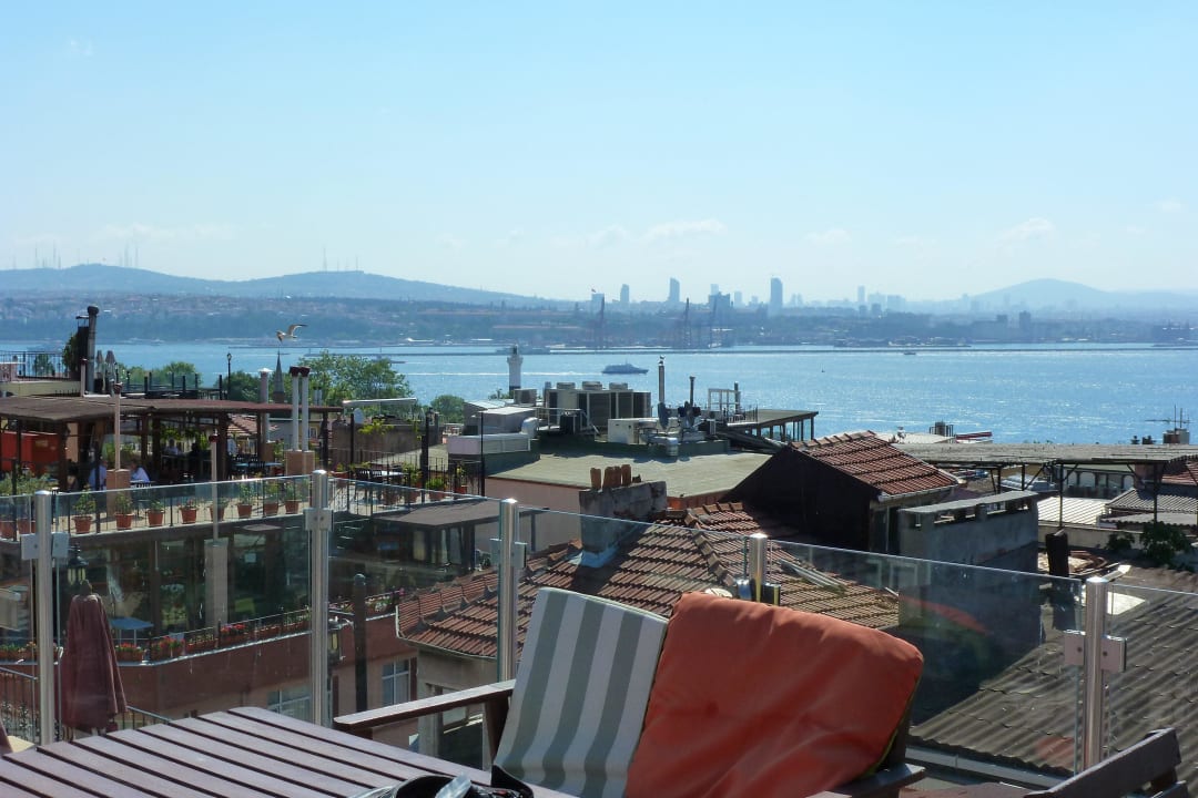 Blick von der Dachterrasse Hotel Spina