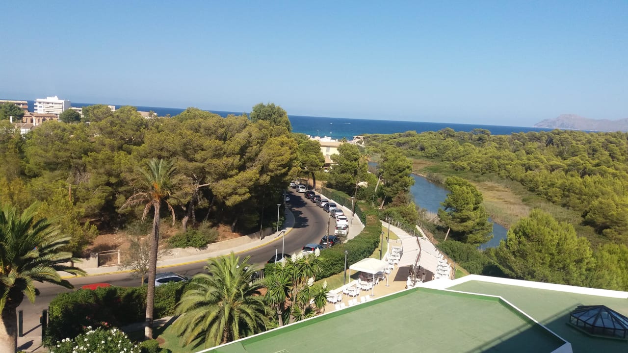 Blick vom Balkon Hotel Exagon Park