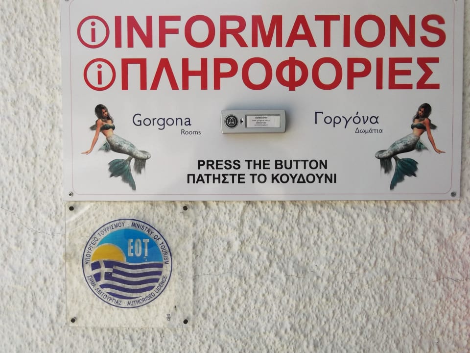 Stempel aus der griechischen Tourismusverbände Gorgona Rooms