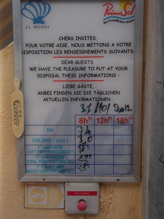 Pool - Wasserwerte El Mehdi Beach Resort