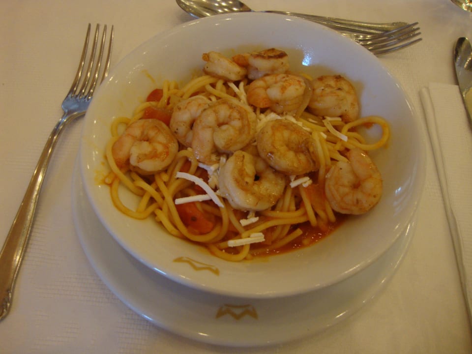 Mittagessen - selbst zusammen gestellte Nudeln Hotel Riu Palace Riviera Maya