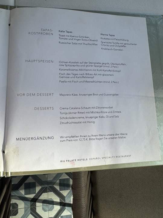 Gastro Hotel Riu Palace Oasis