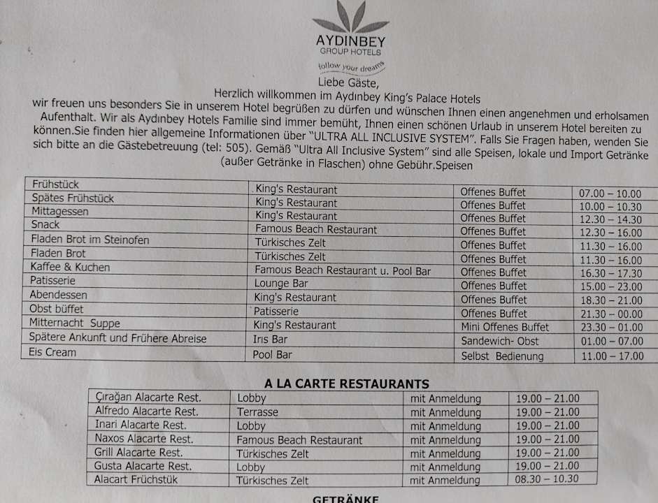 Gastro Aydinbey Kings Palace & Spa