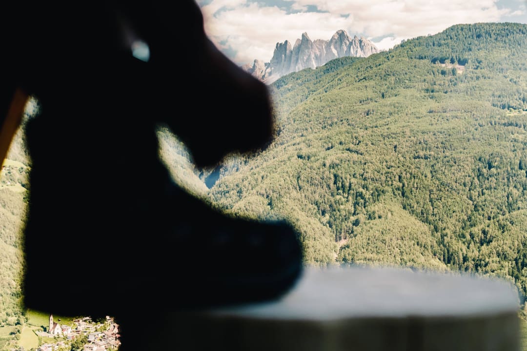 Ausblick vom Balkon auf die Dolomiten Landgasthof Wöhrmaurer