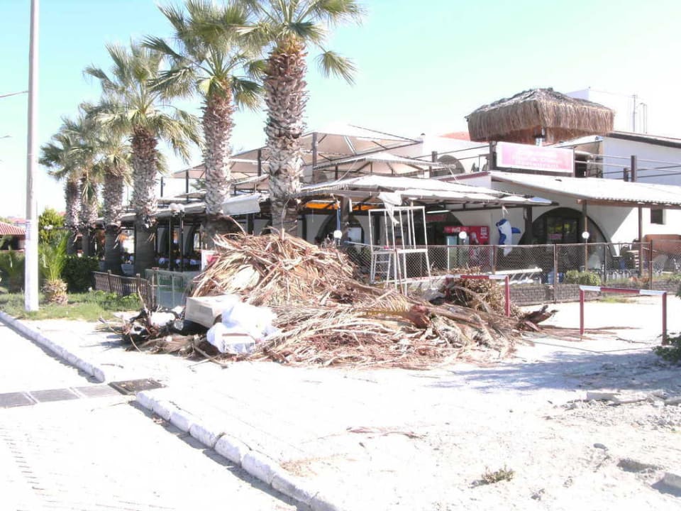 Müll vor dem Restauraunt Palm Wings Kusadasi Beach Resort & Spa