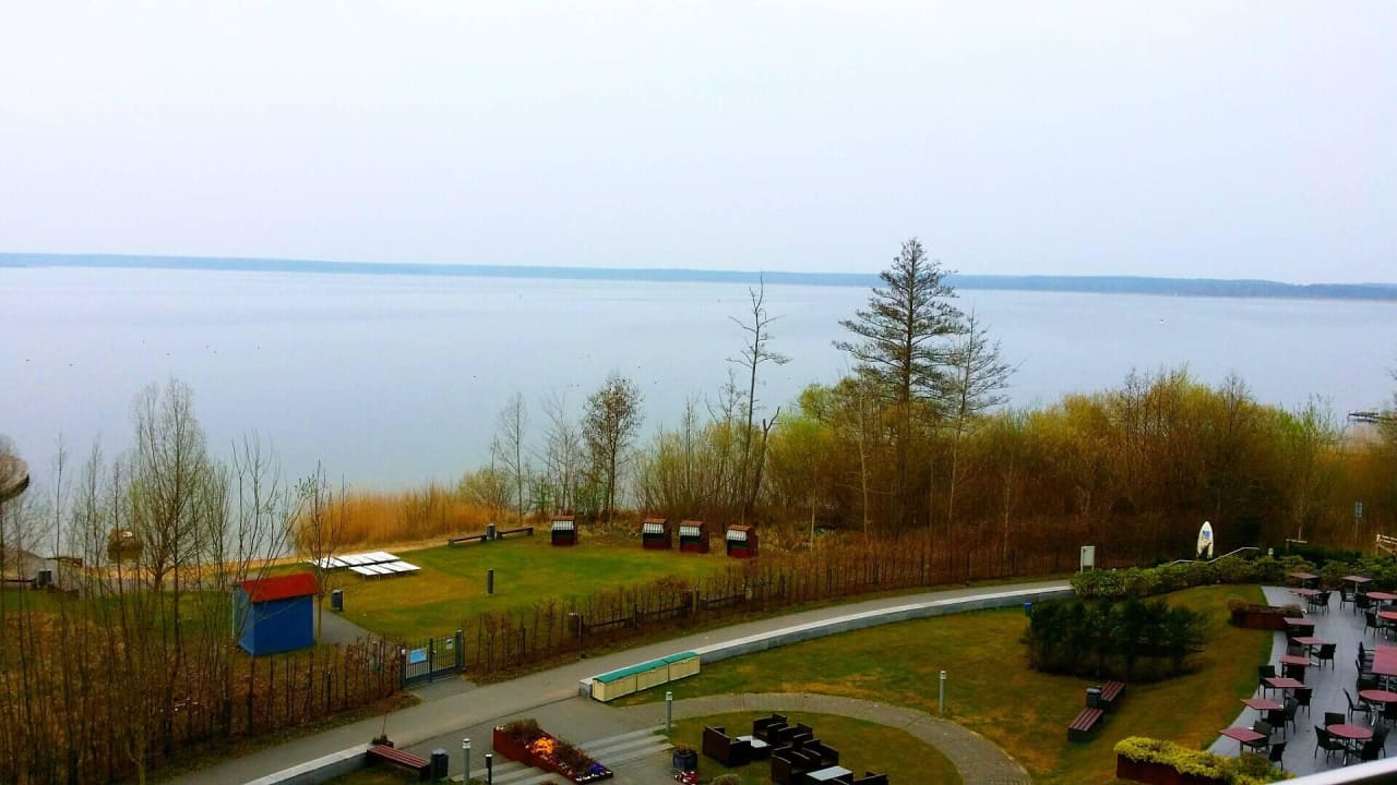 Blick vom Balkon  Seehotel Fleesensee