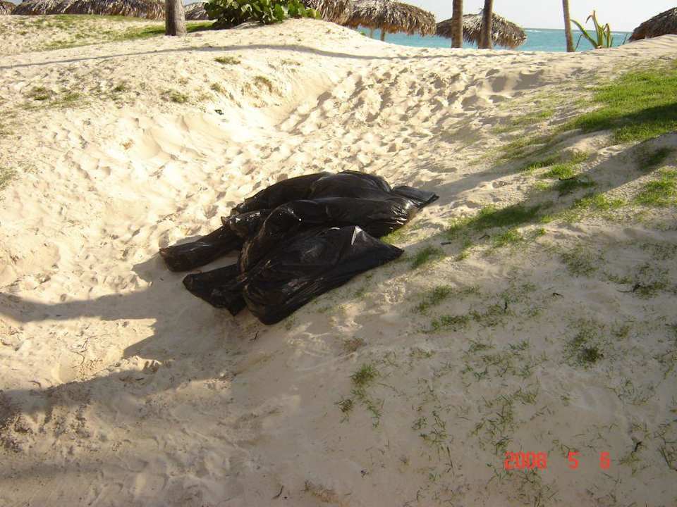 Müll am Strand Paradisus Punta Cana Resort (Im Umbau/Renovierung)