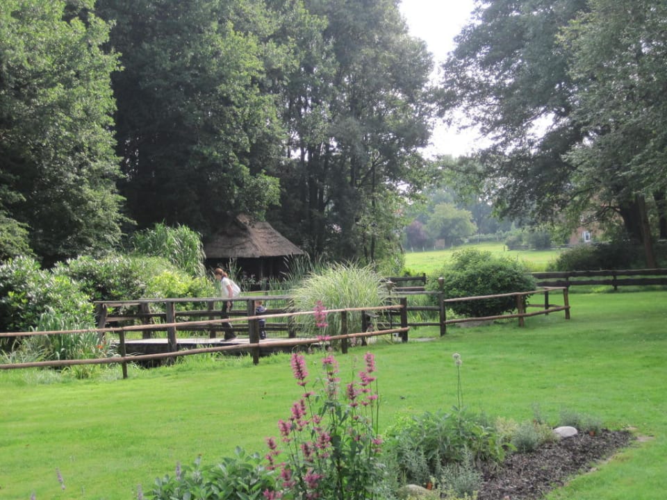 Gartenanlage mit Teich  Heidehotel Rieckmann