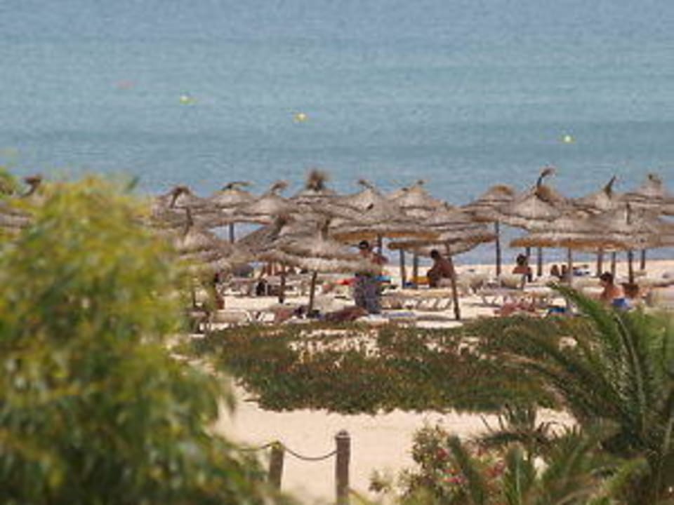 Blick vom Balkon auf den Strand Sentido Marillia Resort & Spa