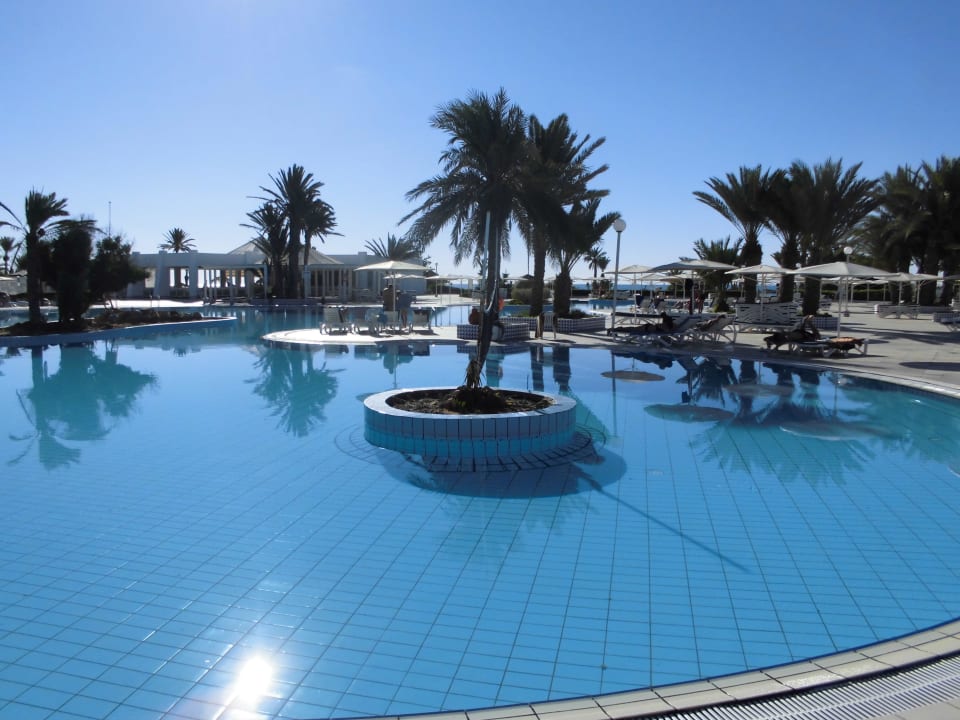 Ein total überfüllter und schmutziger Pool  Hotel El Mouradi Djerba Menzel