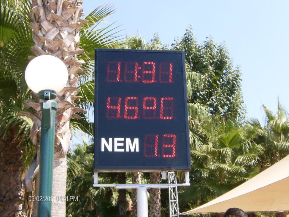 Thermometer am Strand Miramare Queen Hotel