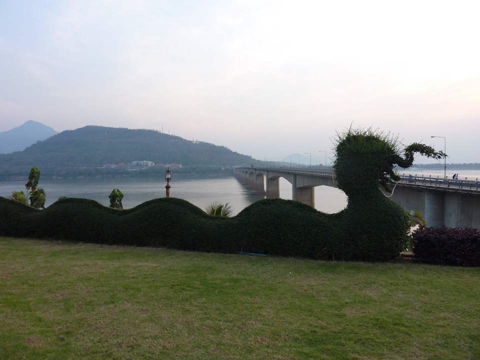 Blick auf den Mekong Champasak Grand Hotel