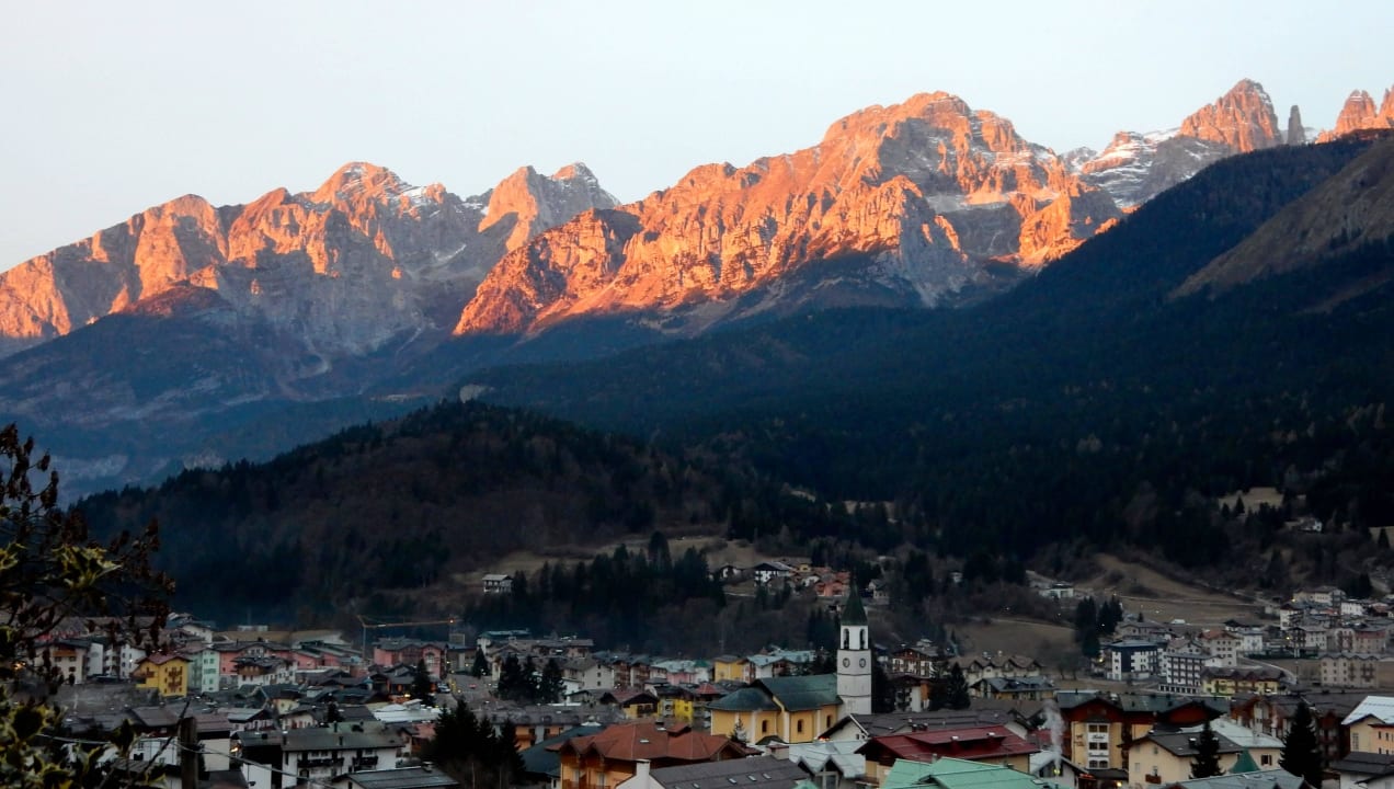 Blick auf Andalo und die Berge Hotel Club Costaverde