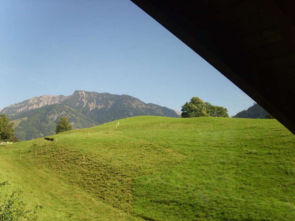 Blick zu den Bergen vom Balkon Haus Matheis