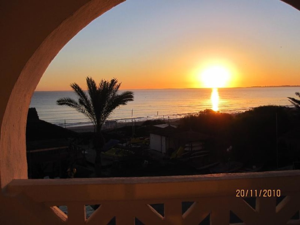 Sonnenaufgang vom Balkon Mahdia Beach & Aquapark