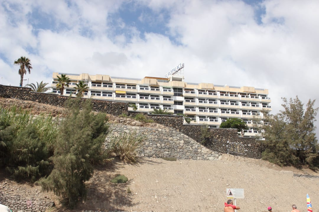Blick vom Strand Hotel Europalace