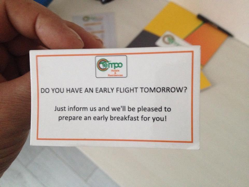 Top service für früh flieger Tempo Hotel 4Levent