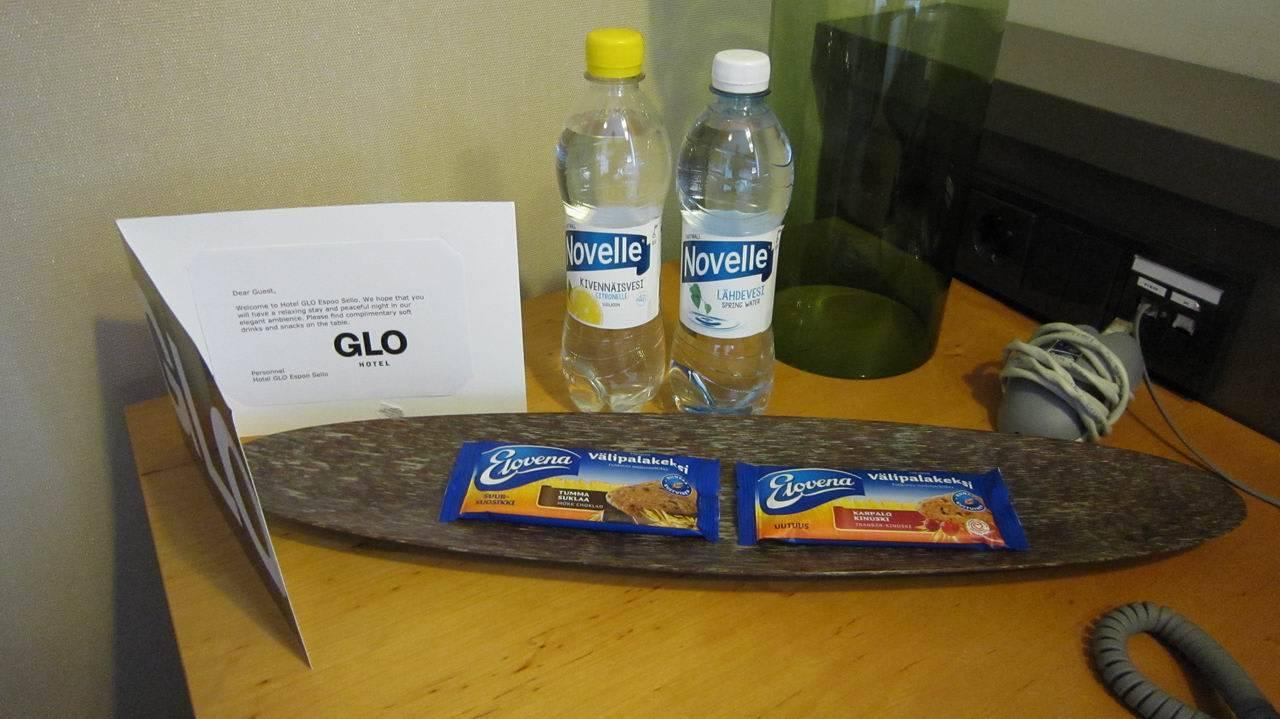 Welcome pack for Deluxe room #830 Hotel GLO Espoo Sello