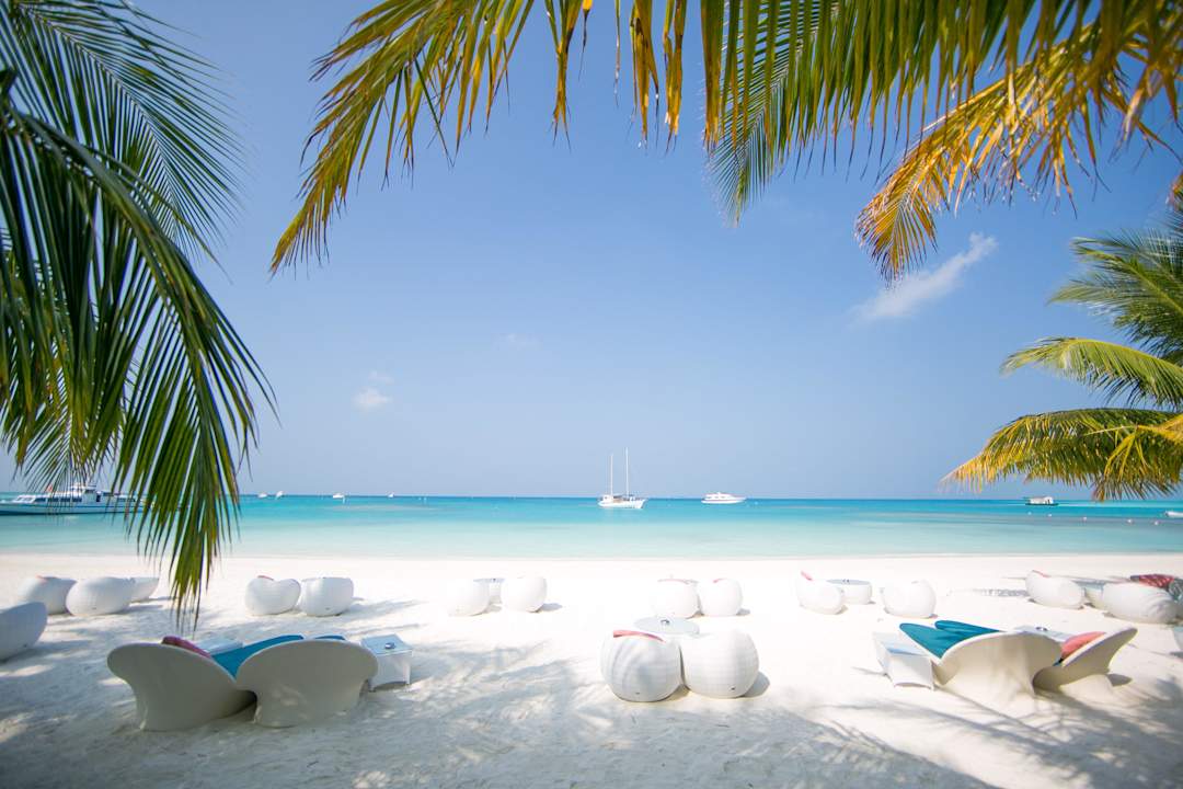 Sicht von der Bar aus Meeru Maldives Resort Island