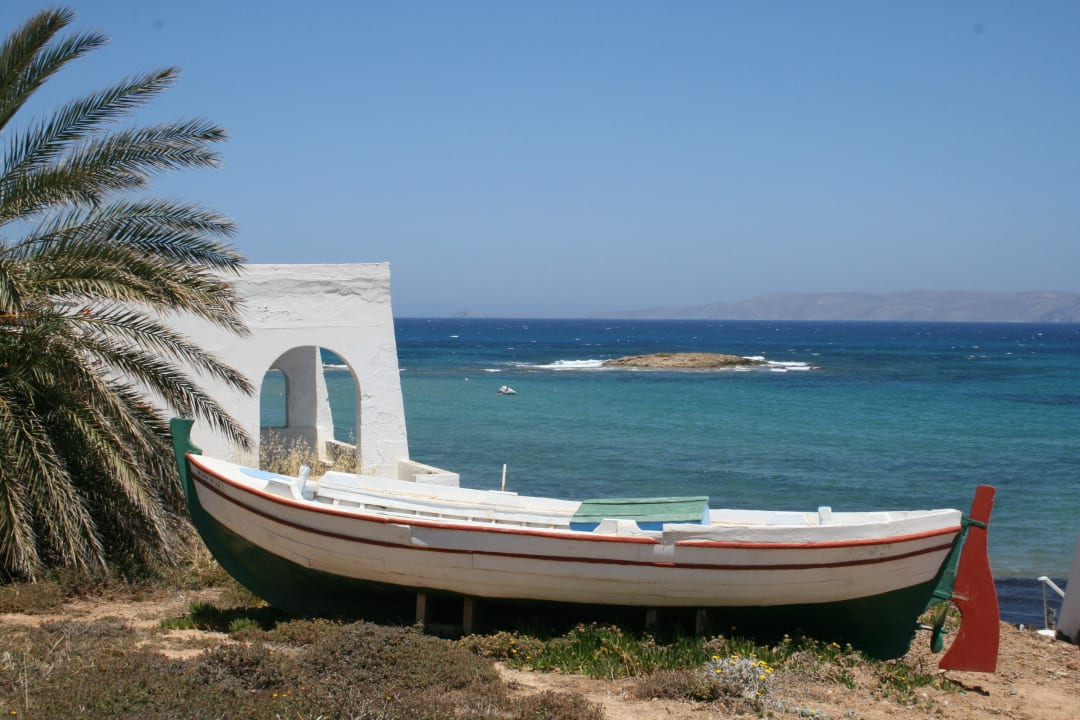 Ausblick beim Essen Knossos Beach Bungalows Suites Resort & Spa