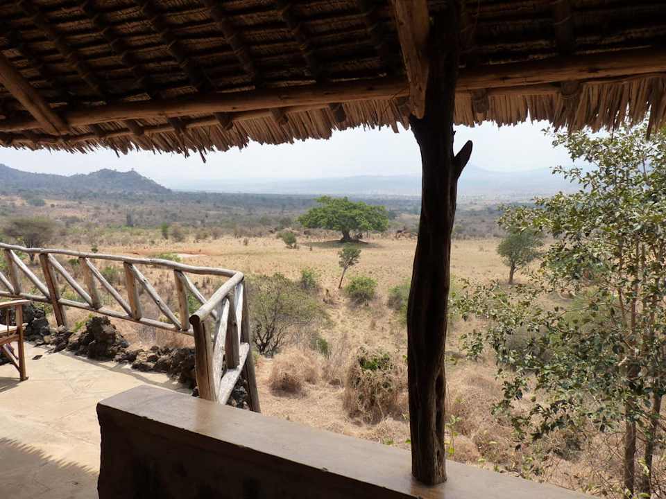 Terrasse des Bungalows Rhino Valley Lodge
