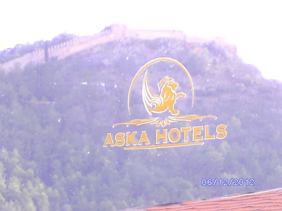 Die Burg vom Speisesaal aus Hotel Aslan City Kleopatra