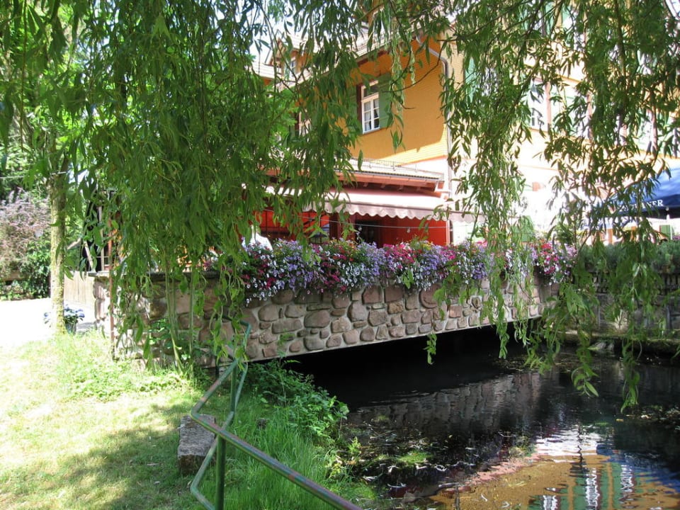 Der Mühlbach neben dem Gastgarten Hotel Zur Alten Mühle