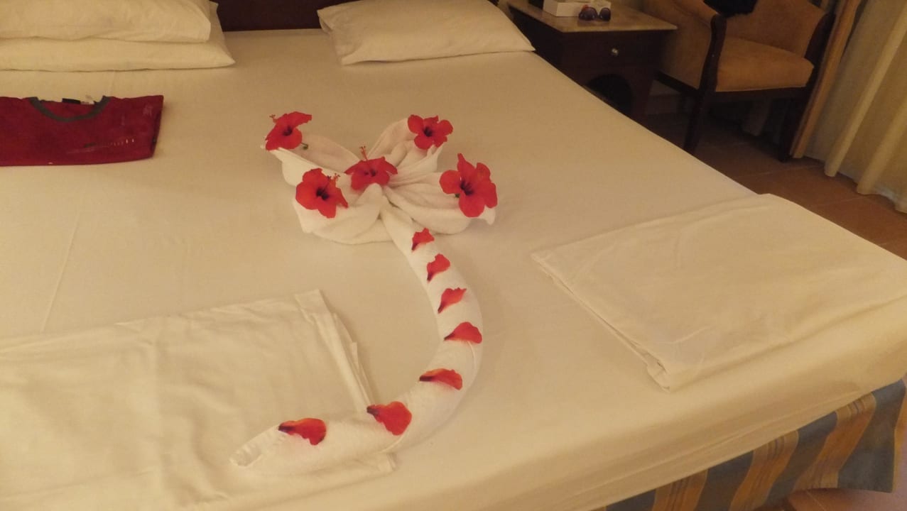 Liebevolle Handtuchdeko mit Blüten Stella Beach Resort & Spa Makadi Bay