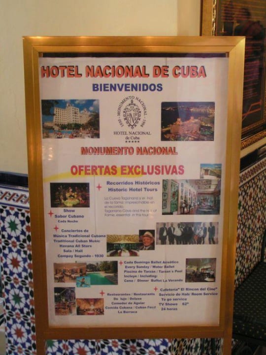 Hinweisschild Hotel Nacional De Cuba