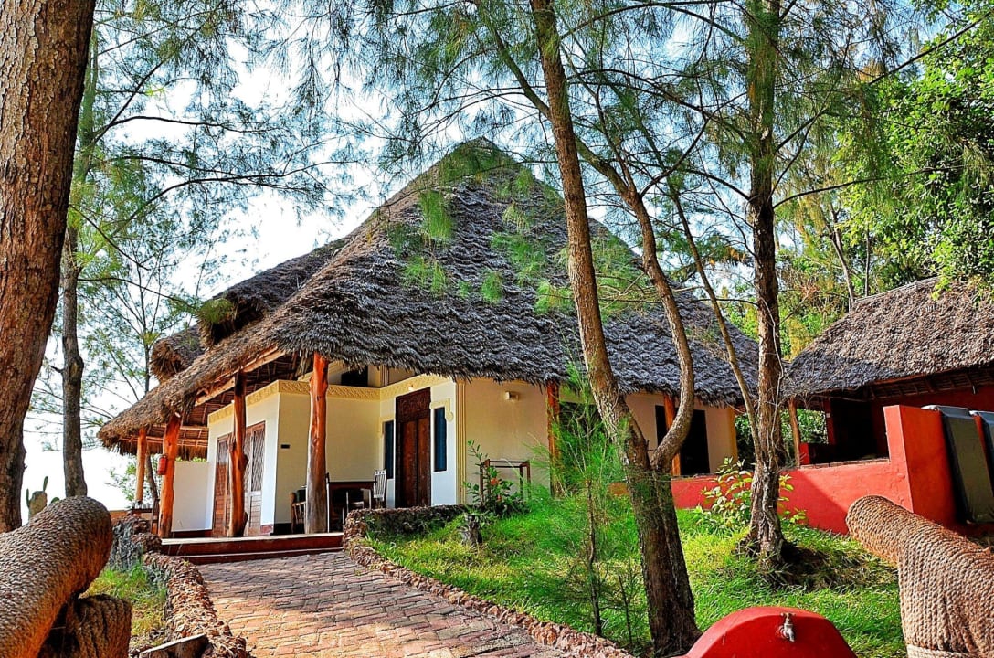One of the Beach Front Huts Pongwe Beach Hotel